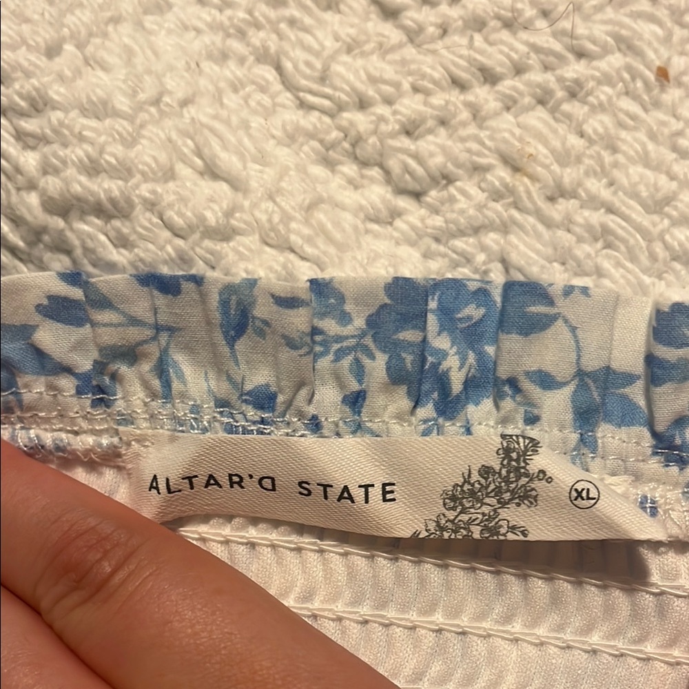 Altar'd State Floral Blue and White Maxi Dress